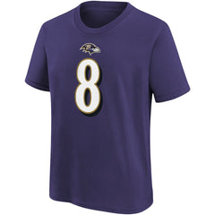 Lamar Jackson Baltimore Ravens Youth Player Name & Number T-Shirt Purple - Nike