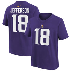 Justin Jefferson Minnesota Vikings Youth Player Name & Number T-Shirt Purple - Nike