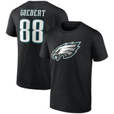 Dallas Goedert Philadelphia Eagles Icon Player Name & Number T-Shirt Black - NFL