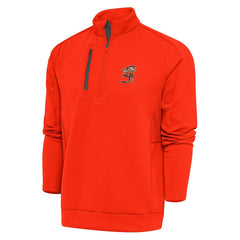 Cleveland Browns Antigua Team Logo Generation Quarter-Zip Pullover Jacket Orange - NFL