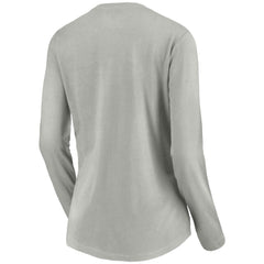 St. Louis Blues - Women's Primary Logo Team Long Sleeve V-Neck T-Shirt Heather Gray
