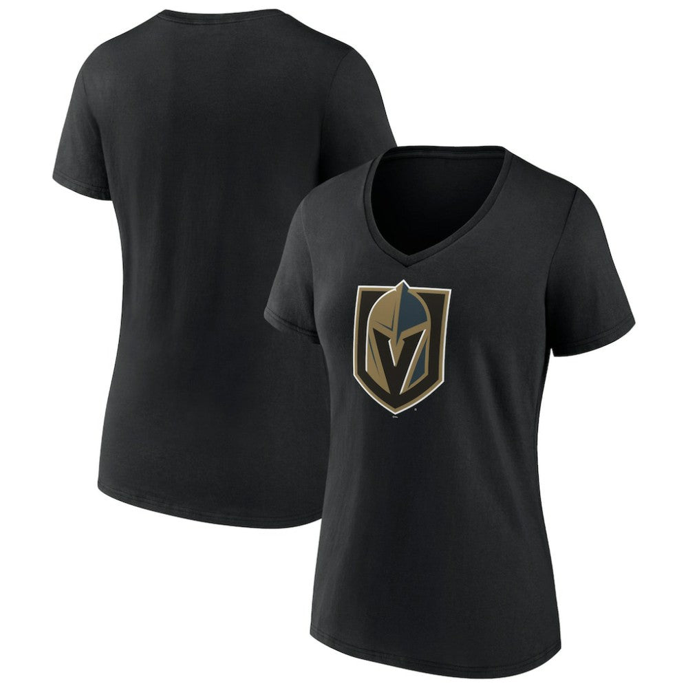 Vegas Golden Knights Women's Team Primary Logo V-Neck T-Shirt Black