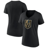 Vegas Golden Knights Women's Team Primary Logo V-Neck T-Shirt Black