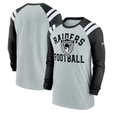 Las Vegas Raiders Classic Arc Raglan Tri-Blend Long Sleeve T-Shirt Silver/Black - Nike