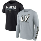 Las Vegas Raiders Two-Pack T-Shirt Combo Set Silver/Black - Fanatics