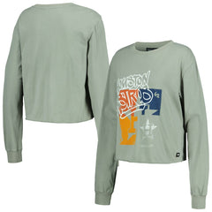Houston Astros The Wild Collective Women's Cropped Long Sleeve T-Shirt Online