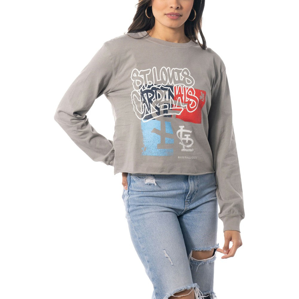 St. Louis Cardinals The Wild Collective Women's Cropped Long Sleeve T-Shirt Lifestyle