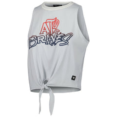 Atlanta Braves The Wild Collective Women's Twisted Tie Front Tank Top discount