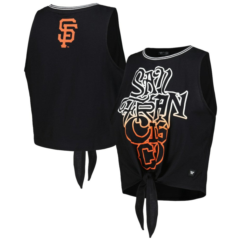 San Francisco Giants The Wild Collective Women's Twisted Tie Front Tank Top discount