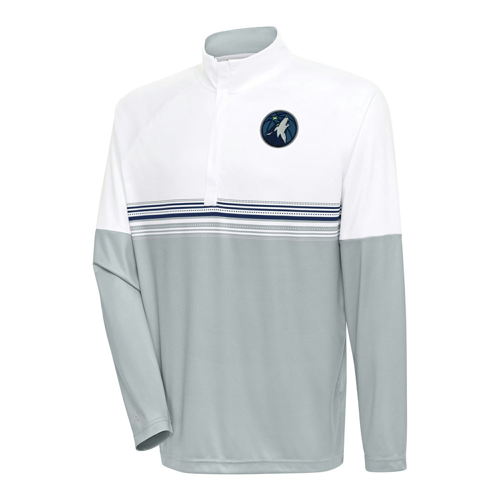 NBA - Minnesota Timberwolves Antigua Bender Quarter-Zip Pullover Top - White/Navy