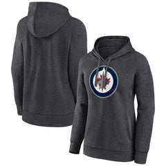 Winnipeg Jets - Women's Primary Logo Pullover Hoodie Charcoal