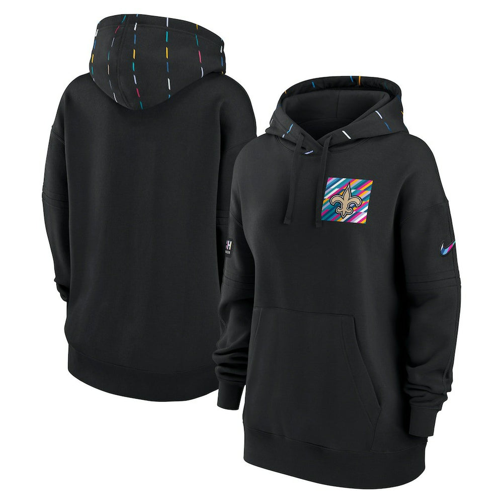New Orleans Saints Women's 2023 NFL Crucial Catch Club Pullover Hoodie Black - Nike