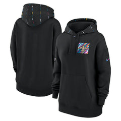 New Orleans Saints Women's 2023 NFL Crucial Catch Club Pullover Hoodie Black - Nike