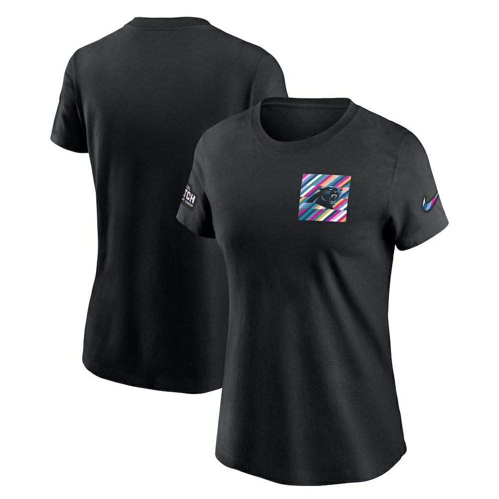 Carolina Panthers Women's Crucial Catch Sideline Tri-Blend T-Shirt Black - Nike