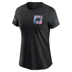 Carolina Panthers Women's Crucial Catch Sideline Tri-Blend T-Shirt Black - Nike