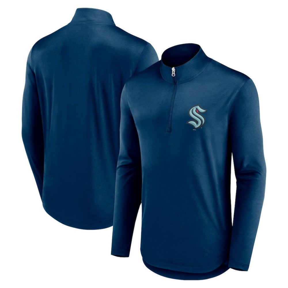 Seattle Kraken Fanatics Mock Neck Quarter-Zip Top Deep Sea Blue