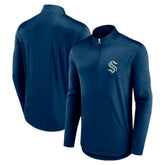 Seattle Kraken Fanatics Mock Neck Quarter-Zip Top Deep Sea Blue