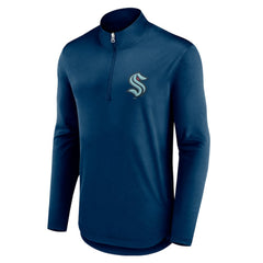 Seattle Kraken Fanatics Mock Neck Quarter-Zip Top Deep Sea Blue