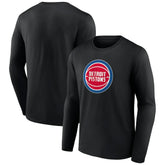 NBA - Detroit Pistons Primary Team Logo Long Sleeve T-Shirt - Black