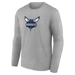 NBA - Charlotte Hornets Primary Team Logo Long Sleeve T-Shirt - Gray