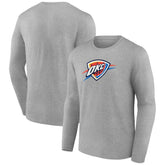 NBA - Oklahoma City Thunder Primary Team Logo Long Sleeve T-Shirt - Gray