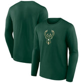 NBA - Milwaukee Bucks Primary Team Logo Long Sleeve T-Shirt - Hunter Green