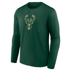 NBA - Milwaukee Bucks Primary Team Logo Long Sleeve T-Shirt - Hunter Green