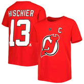 Nico Hischier New Jersey Devils - Youth Player Name & Number T-Shirt Red
