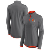 Cleveland Browns Women's Adult Corner Long Sleeve 1/4 Zip Top Gray - NFL