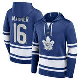 Mitch Marner Toronto Maple Leafs - Fanatics Name & Number Lace-Up Pullover Hoodie Blue