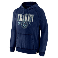 Seattle Kraken Fanatics Shoulder-To-Shoulder Raglan Pullover Hoodie Heather Deep Sea Blue