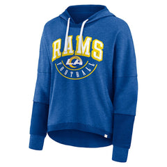 Los Angeles Rams Women's Lightewight Modest Crop Lounge Helmet Arch Pullover Hoodie Royal - Fanatics