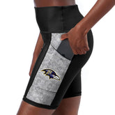 Baltimore Ravens Certo Women's High Waist Logo Two-Pocket Biker Shorts Black - NFL