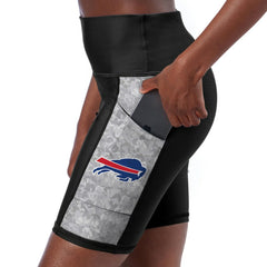 Buffalo Bills Certo Women's High Waist Logo Two-Pocket Biker Shorts Black - NFL