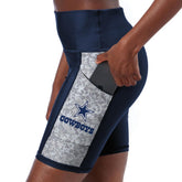 Dallas Cowboys Certo Women's High Waist Logo Two-Pocket Biker Shorts Navy - NFL