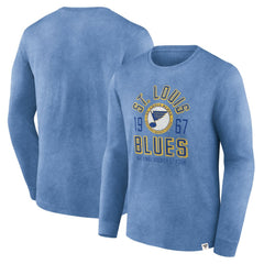 St. Louis Blues - Fanatics Keep The Zone Long Sleeve T-Shirt Heather Blue