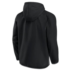 Fanatics - Brooklyn Nets Anorak Flagrant Foul Color-Block Raglan Hoodie Half-Zip Jacket - Black/Gray