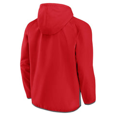 Fanatics - Chicago Bulls Anorak Flagrant Foul Color-Block Raglan Hoodie Half-Zip Jacket - Red/Gray