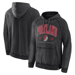 Fanatics - Portland Trail Blazers Foul Trouble Snow Wash Raglan Pullover Hoodie - Heather Charcoal