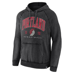 Fanatics - Portland Trail Blazers Foul Trouble Snow Wash Raglan Pullover Hoodie - Heather Charcoal