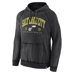 Fanatics - Utah Jazz Foul Trouble Snow Wash Raglan Pullover Hoodie - Heather Charcoal