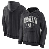 Fanatics - Brooklyn Nets Foul Trouble Snow Wash Raglan Pullover Hoodie - Heather Charcoal