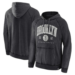 Fanatics - Brooklyn Nets Foul Trouble Snow Wash Raglan Pullover Hoodie - Heather Charcoal