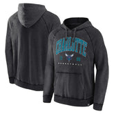 Fanatics - Charlotte Hornets Foul Trouble Snow Wash Raglan Pullover Hoodie - Heather Charcoal