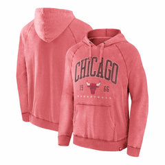 Fanatics - Chicago Bulls Foul Trouble Snow Wash Raglan Pullover Hoodie - Heather Red