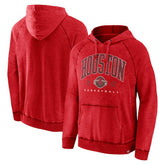 Fanatics - Houston Rockets Foul Trouble Snow Wash Raglan Pullover Hoodie - Heather Red