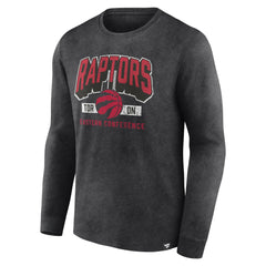 Fanatics - Toronto Raptors Front Court Press Snow Wash Long Sleeve T-Shirt - Heather Charcoal
