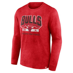 Fanatics - Chicago Bulls Front Court Press Snow Wash Long Sleeve T-Shirt - Heather Red