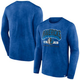 Fanatics - Dallas Mavericks Front Court Press Snow Wash Long Sleeve T-Shirt - Heather Royal