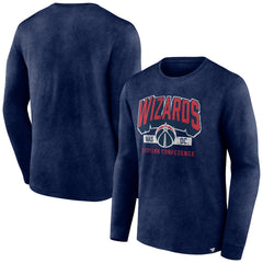 Fanatics - Washington Wizards Front Court Press Snow Wash Long Sleeve T-Shirt - Heather Navy